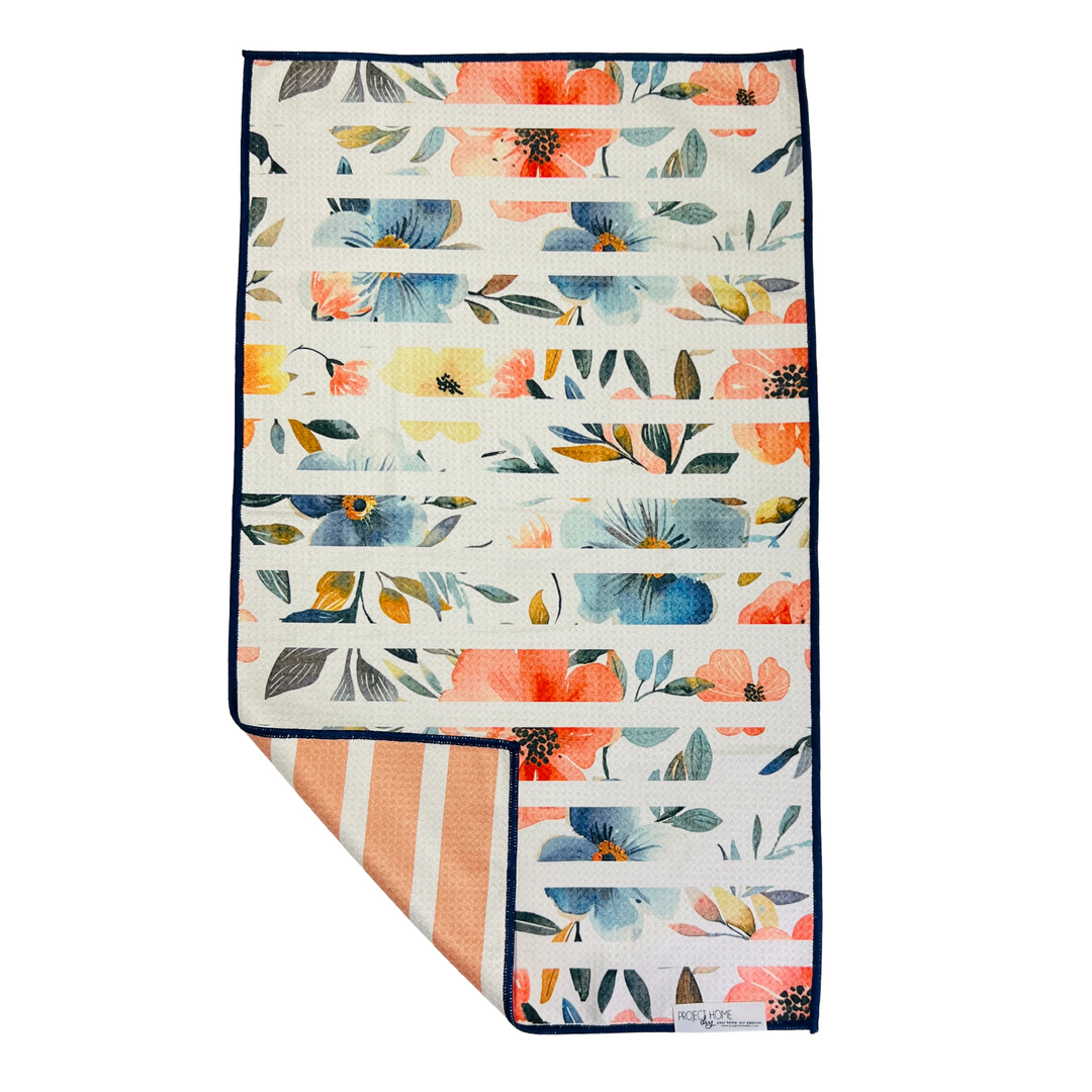 Striped Flower | Reversible Towel