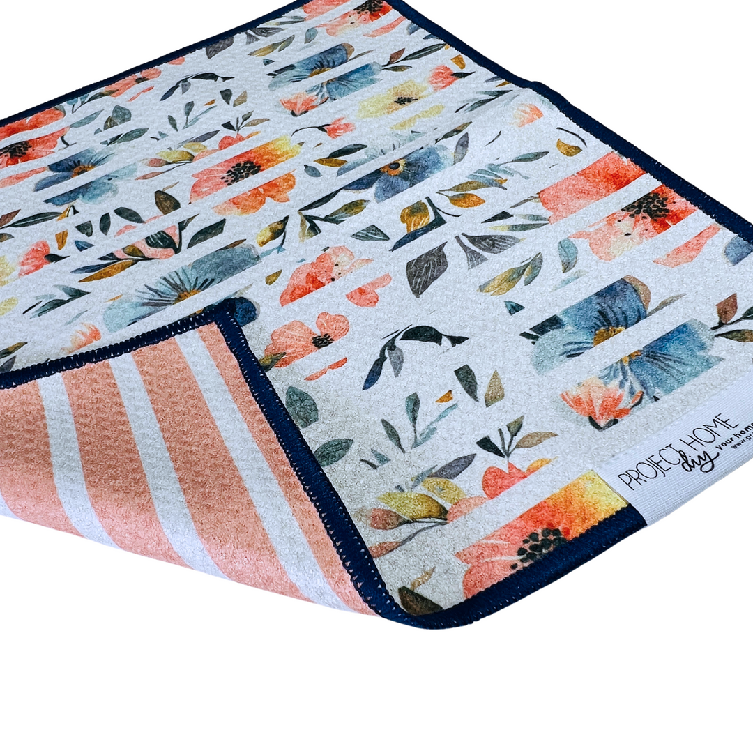 Striped Flower | Reversible Towel