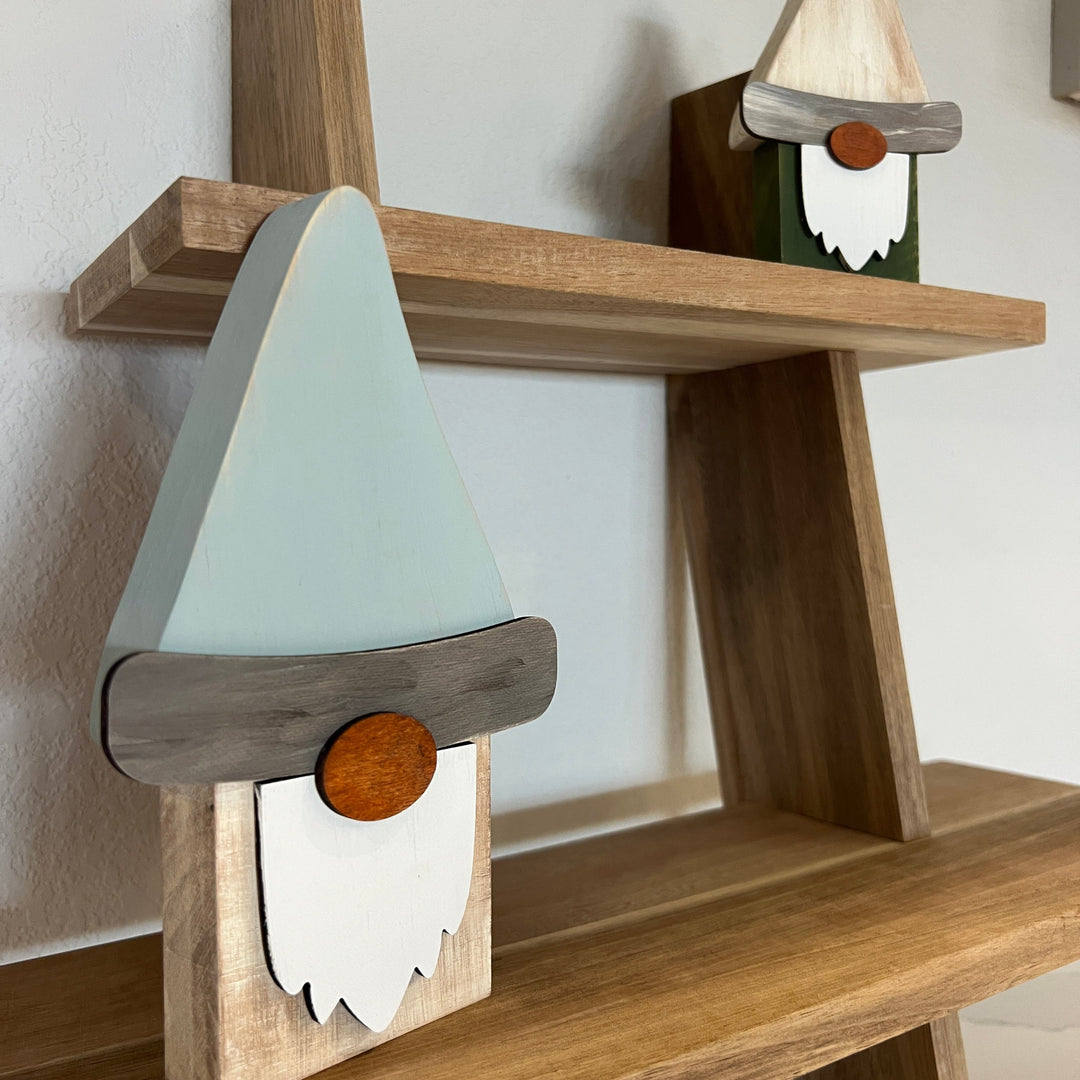 Forest Nook | Acacia Wood Shelf with Wood Gnomes