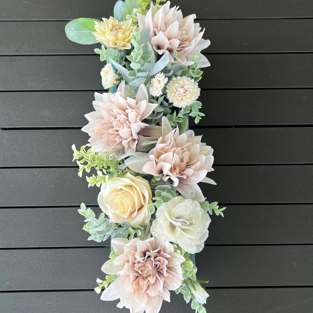 Boxed & Beautiful | Faux Floral Centerpiece Project | Wood Box w/ Black Metal Accents & Floral ProjectHomeDIY